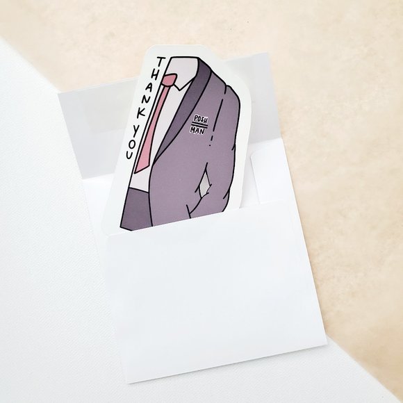 LoveBarbara Tops - LB075 NOTE CARDS Custom Poshmark Posh Man Blank Thank You Cards [Price Firm]